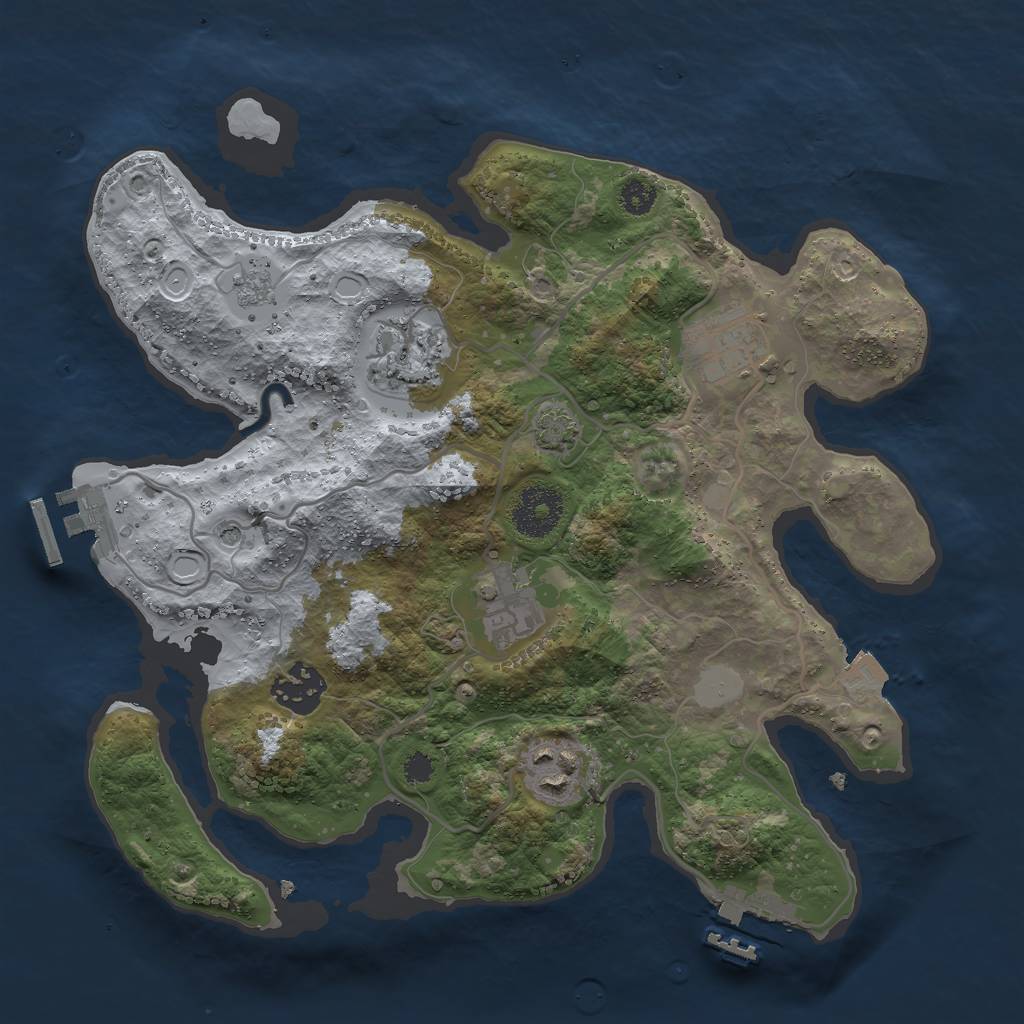 Rust Map: Procedural Map, Size: 3000, Seed: 31050606, 13 Monuments