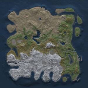 Thumbnail Rust Map: Procedural Map, Size: 4000, Seed: 2016067065, 14 Monuments