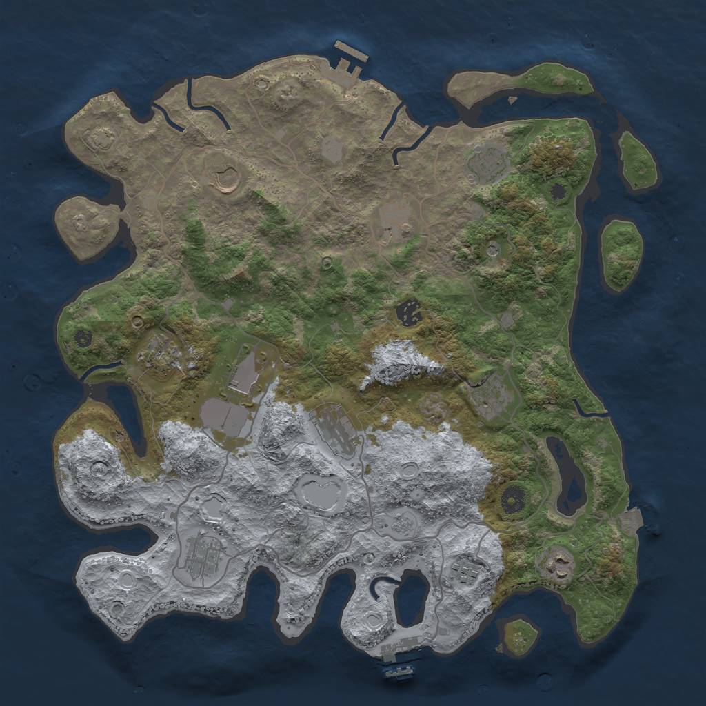 Rust Map: Procedural Map, Size: 4000, Seed: 2016067065, 19 Monuments