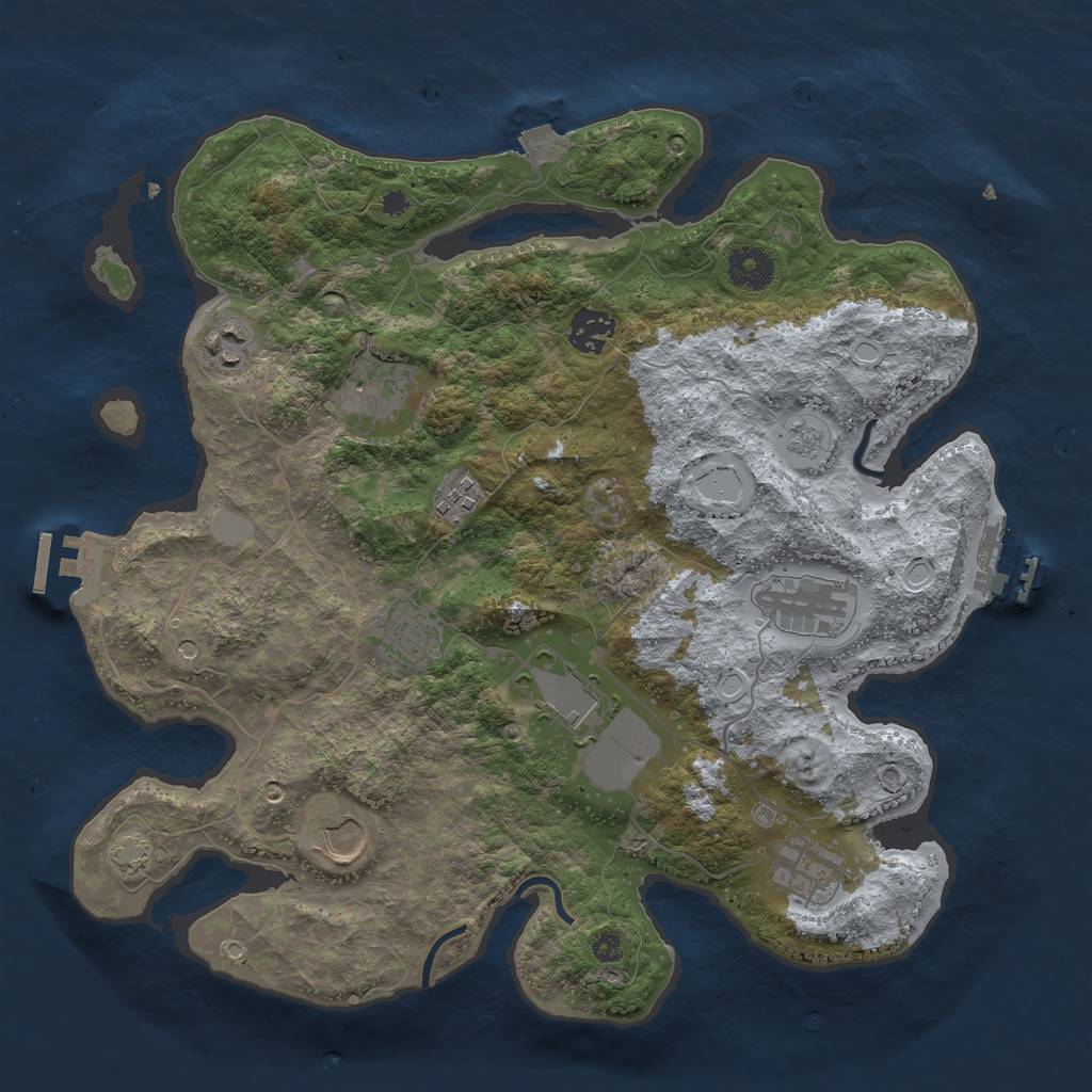 Rust Map: Procedural Map, Size: 3600, Seed: 92720920, 17 Monuments