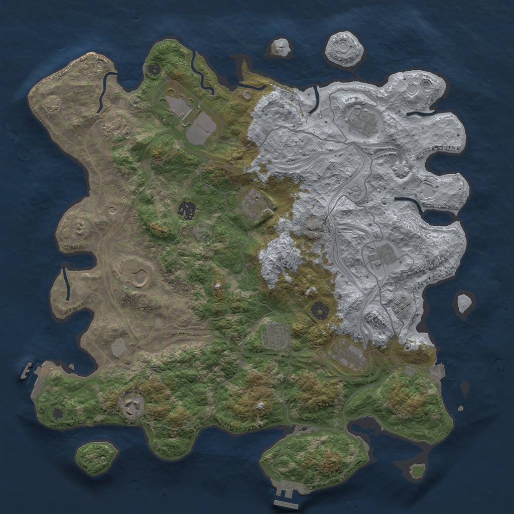 Rust Map: Procedural Map, Size: 4250, Seed: 1732405057, 19 Monuments