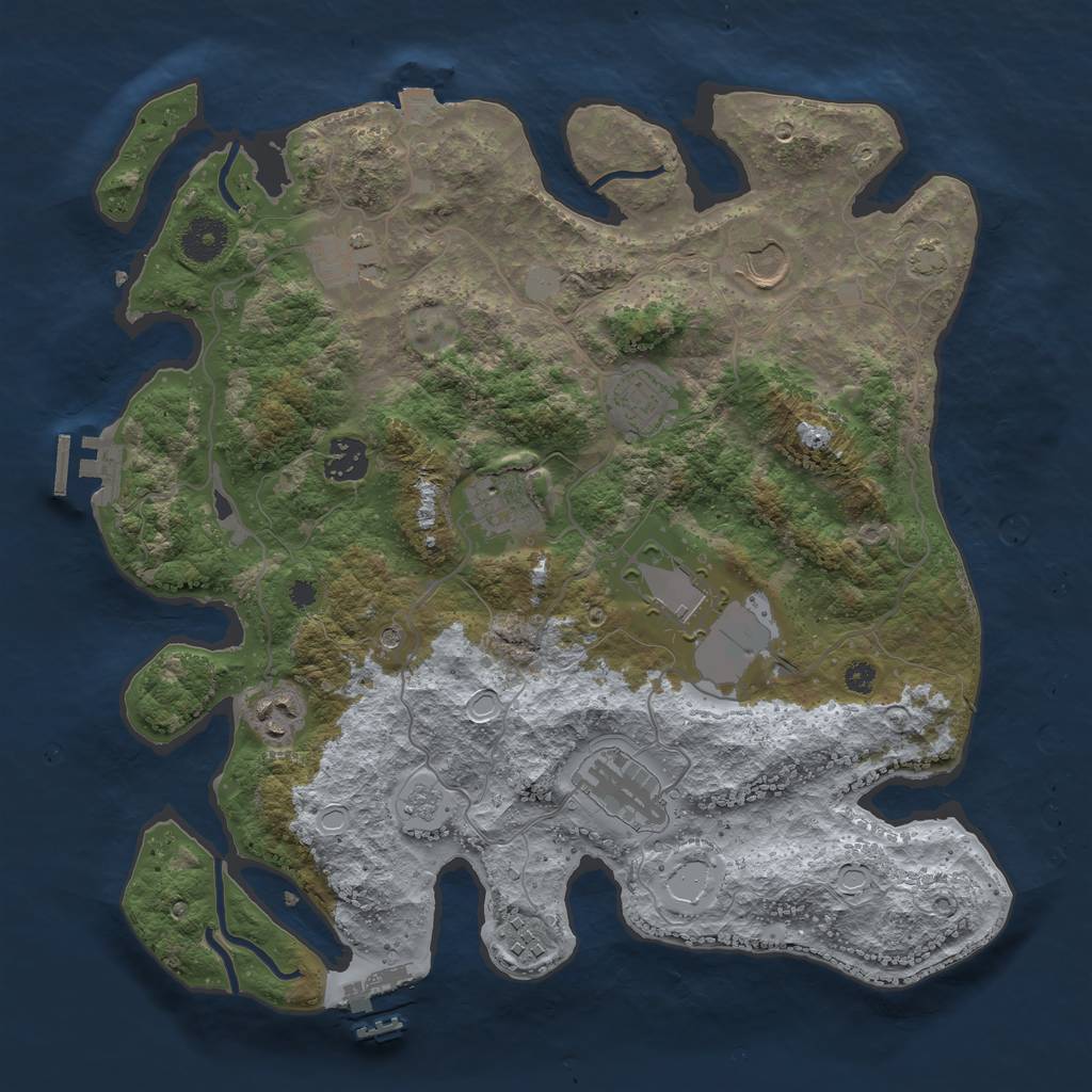 Rust Map: Procedural Map, Size: 3600, Seed: 19924, 17 Monuments