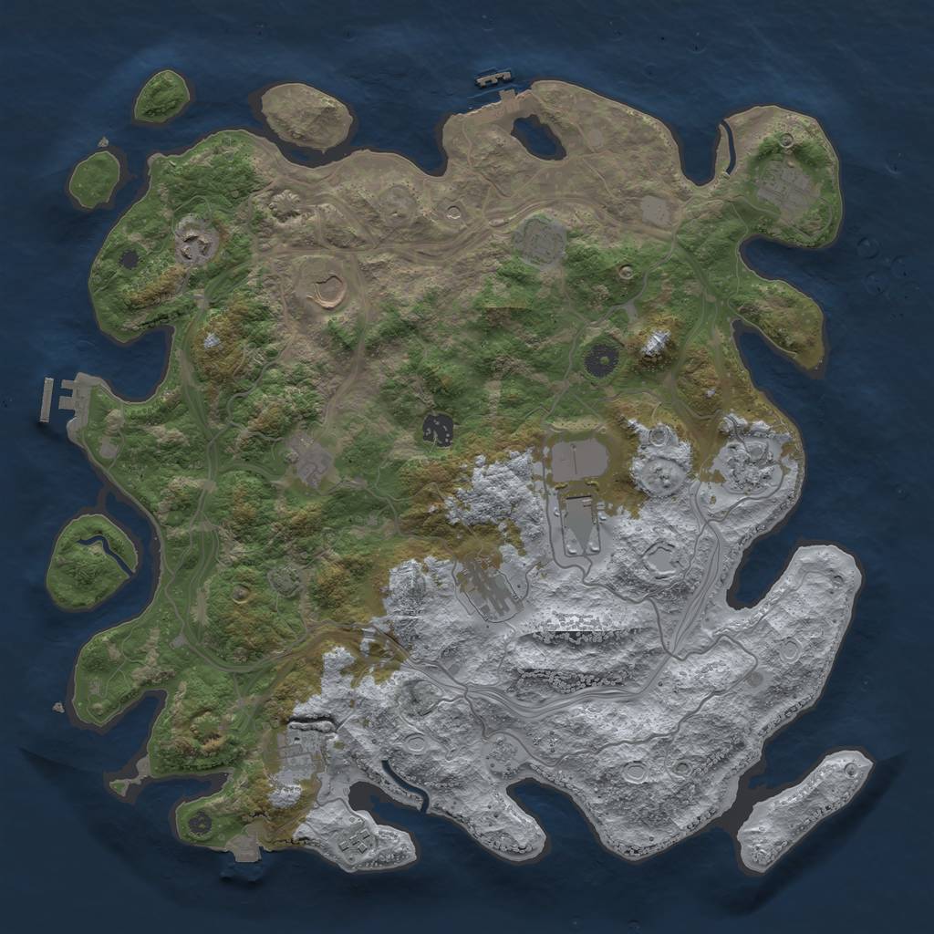 Rust Map: Procedural Map, Size: 4250, Seed: 1267452206, 19 Monuments