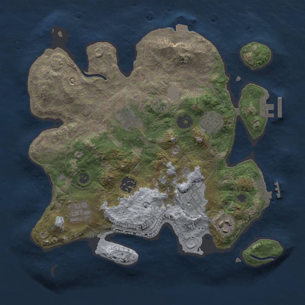 Rust Map: Procedural Map, Size: 3000, Seed: 657440674, 13 Monuments