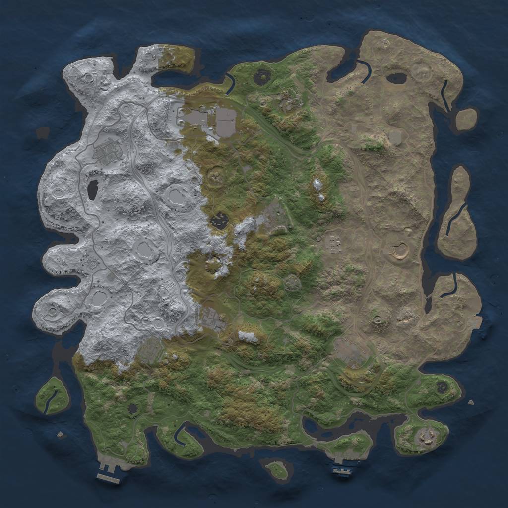 Rust Map: Procedural Map, Size: 4500, Seed: 1999215901, 19 Monuments