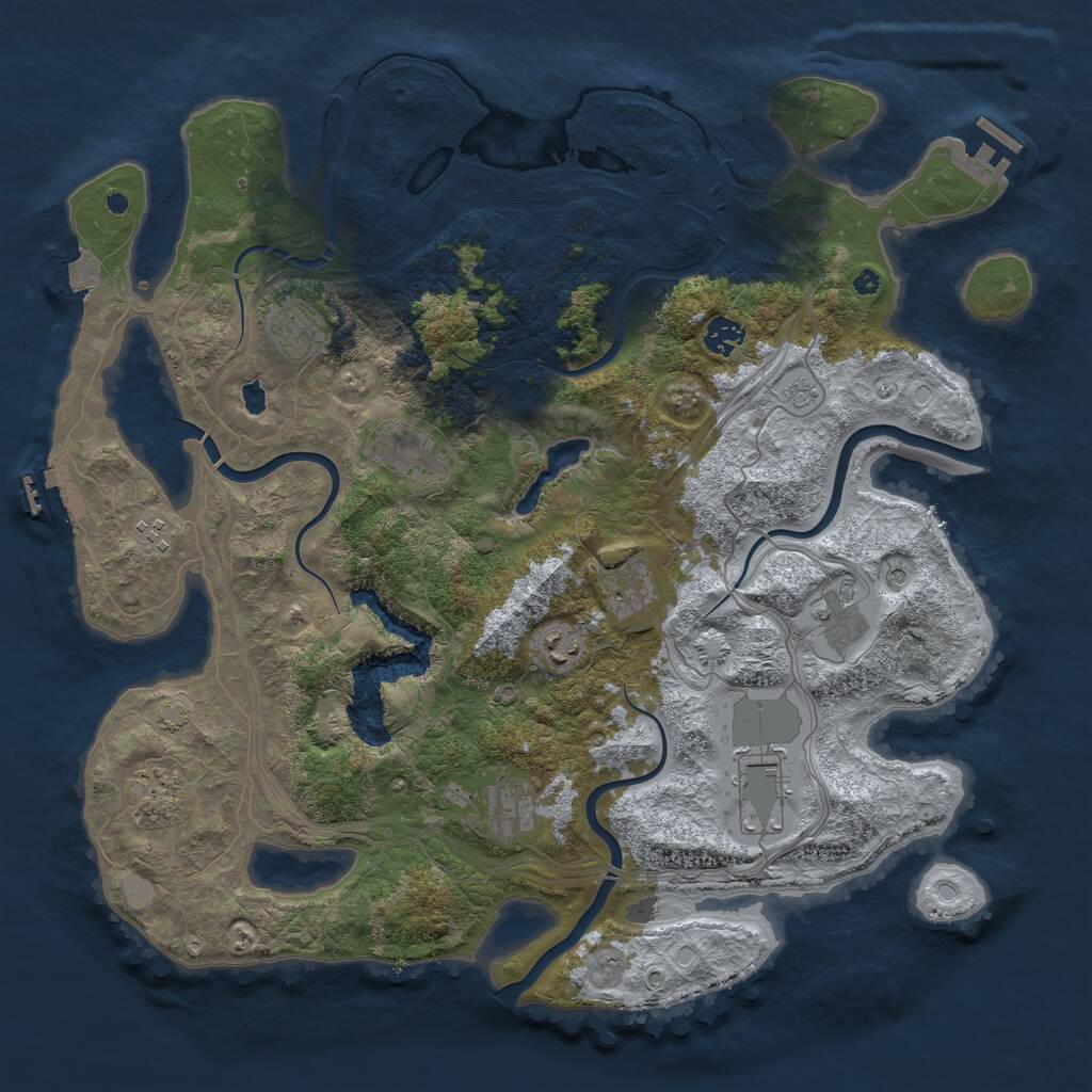 Rust Map: Procedural Map, Size: 4250, Seed: 997129296, 16 Monuments