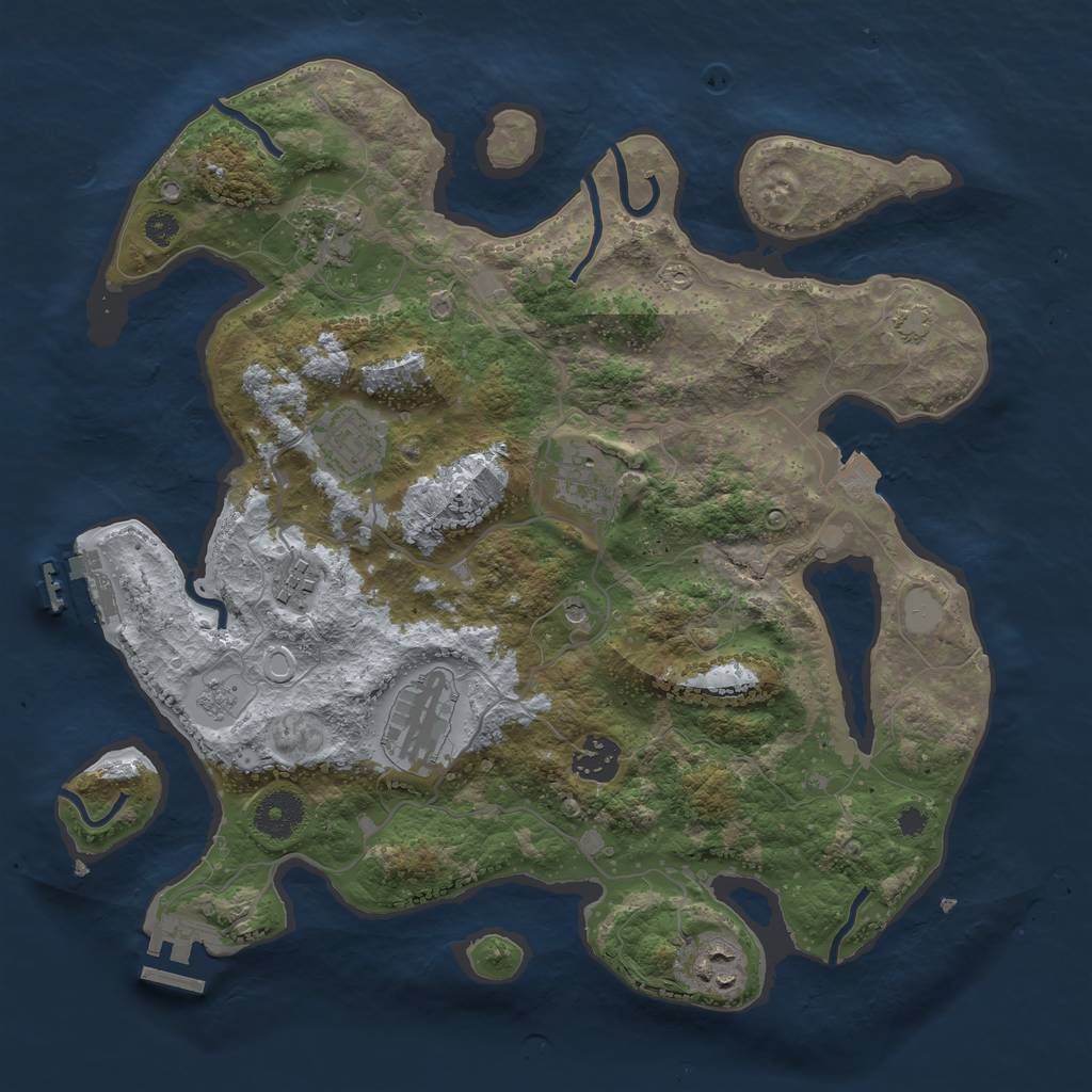 Rust Map: Procedural Map, Size: 3450, Seed: 783339, 15 Monuments