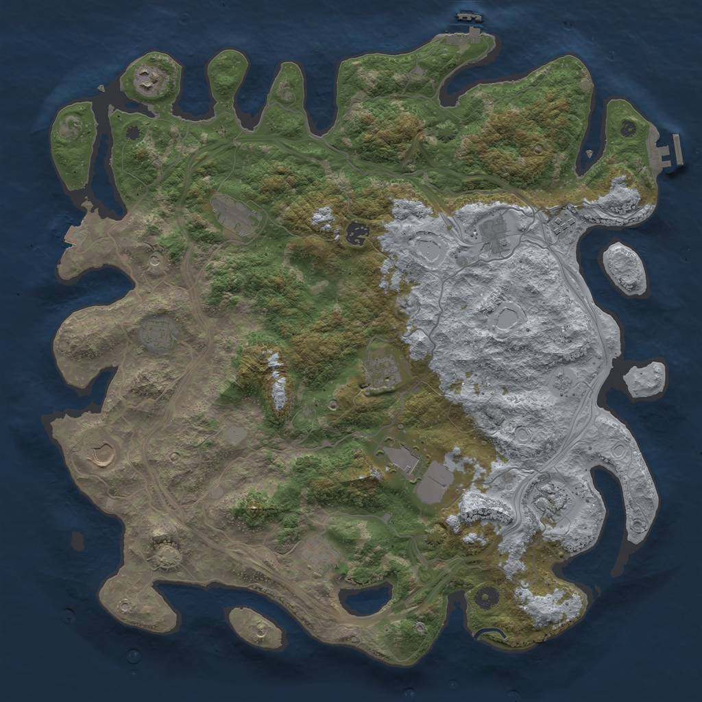 Rust Map: Procedural Map, Size: 4500, Seed: 109134312, 19 Monuments