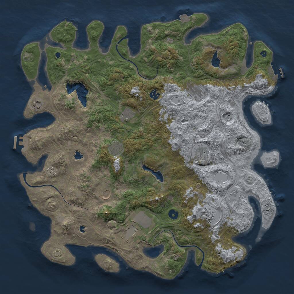 Rust Map: Procedural Map, Size: 4500, Seed: 109134312, 16 Monuments