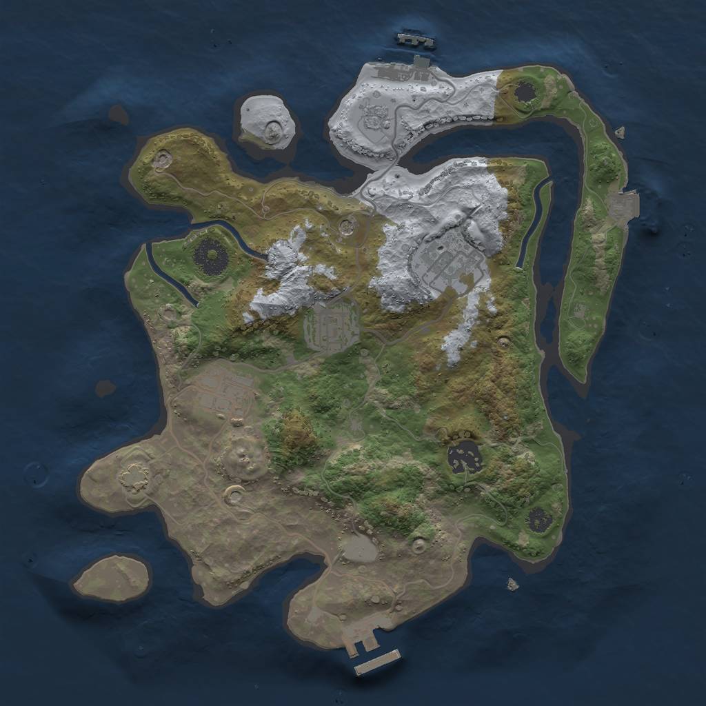 Rust Map: Procedural Map, Size: 3000, Seed: 557150808, 12 Monuments