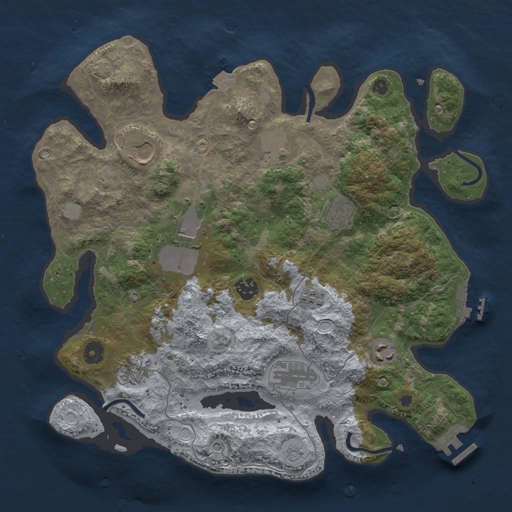 Rust Map: Procedural Map, Size: 3500, Seed: 1976827517, 17 Monuments