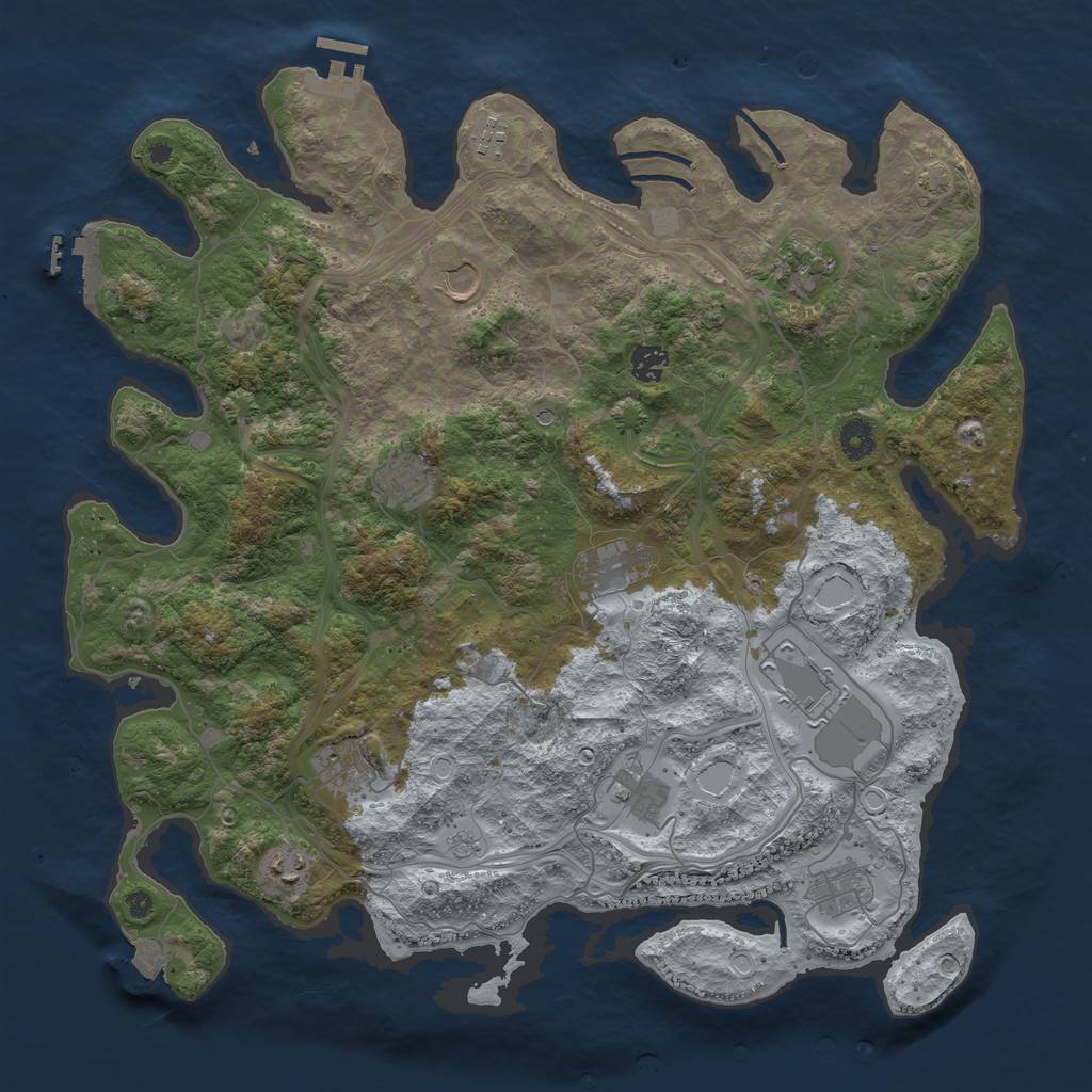 Rust Map: Procedural Map, Size: 4250, Seed: 824780244, 19 Monuments