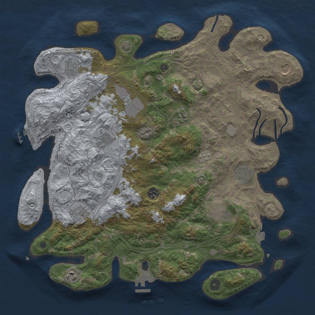 Rust Map: Procedural Map, Size: 4250, Seed: 32889324, 19 Monuments
