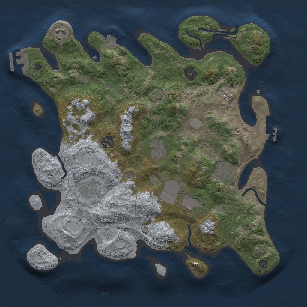 Rust Map: Procedural Map, Size: 3500, Seed: 1146689572, 15 Monuments