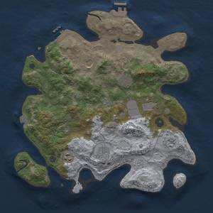 Thumbnail Rust Map: Procedural Map, Size: 3500, Seed: 302928804, 15 Monuments