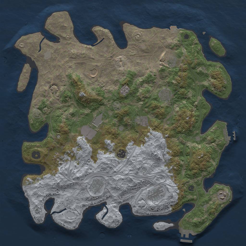 Rust Map: Procedural Map, Size: 4250, Seed: 1148894470, 19 Monuments