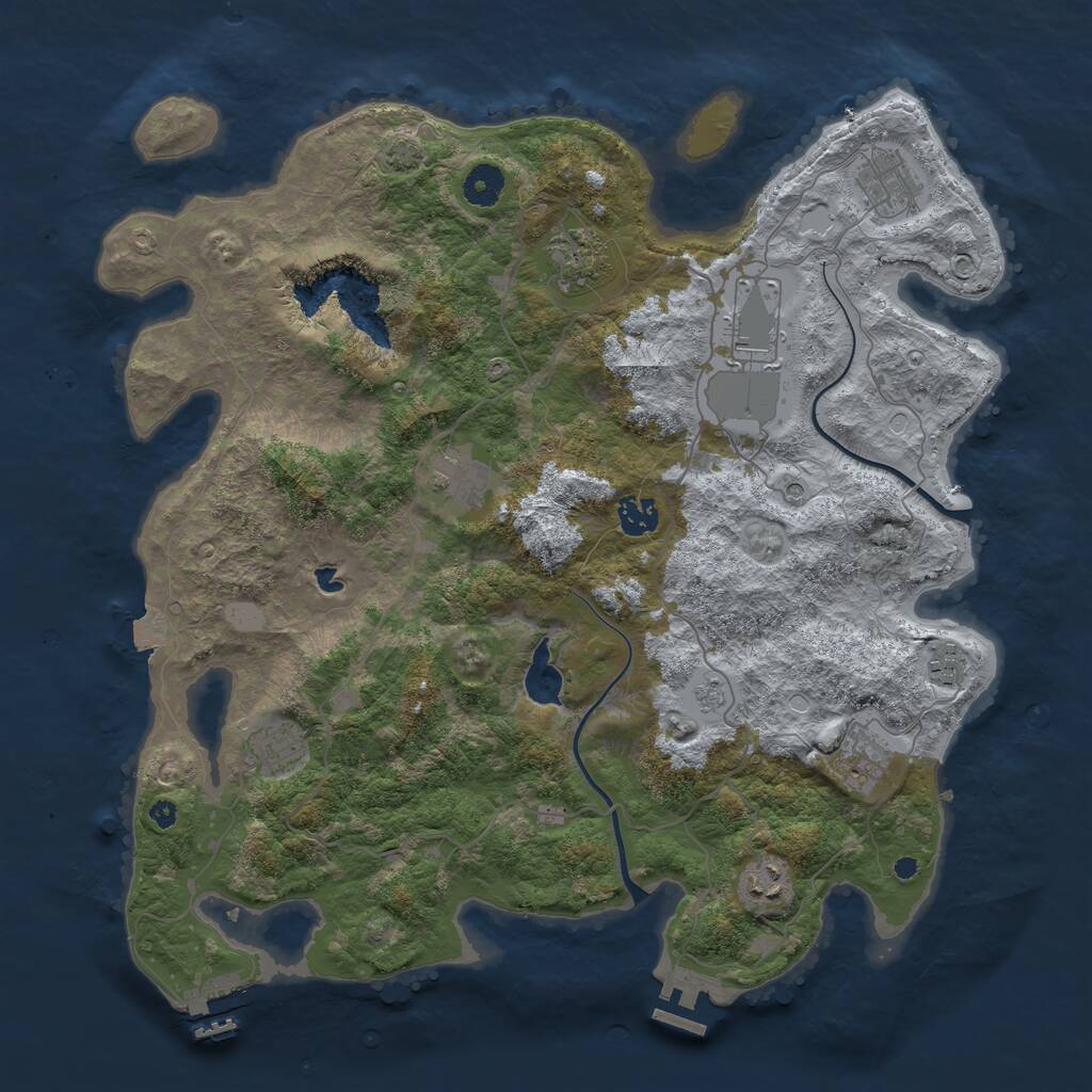 Rust Map: Procedural Map, Size: 4000, Seed: 261697198, 15 Monuments