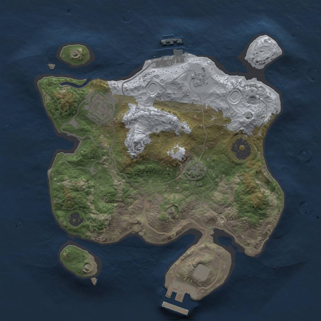 Rust Map: Procedural Map, Size: 2400, Seed: 123906261, 8 Monuments