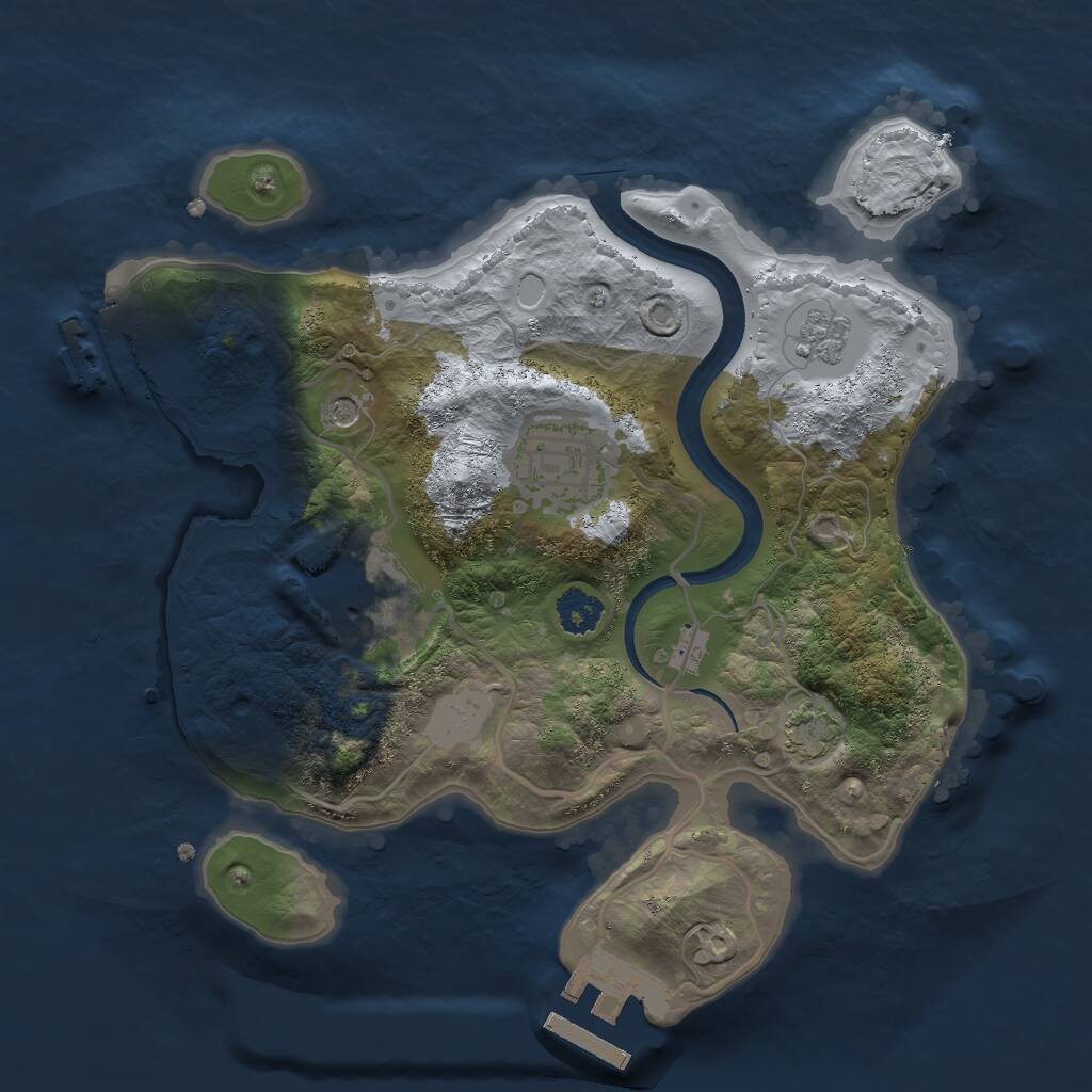 Rust Map: Procedural Map, Size: 2400, Seed: 123906261, 8 Monuments