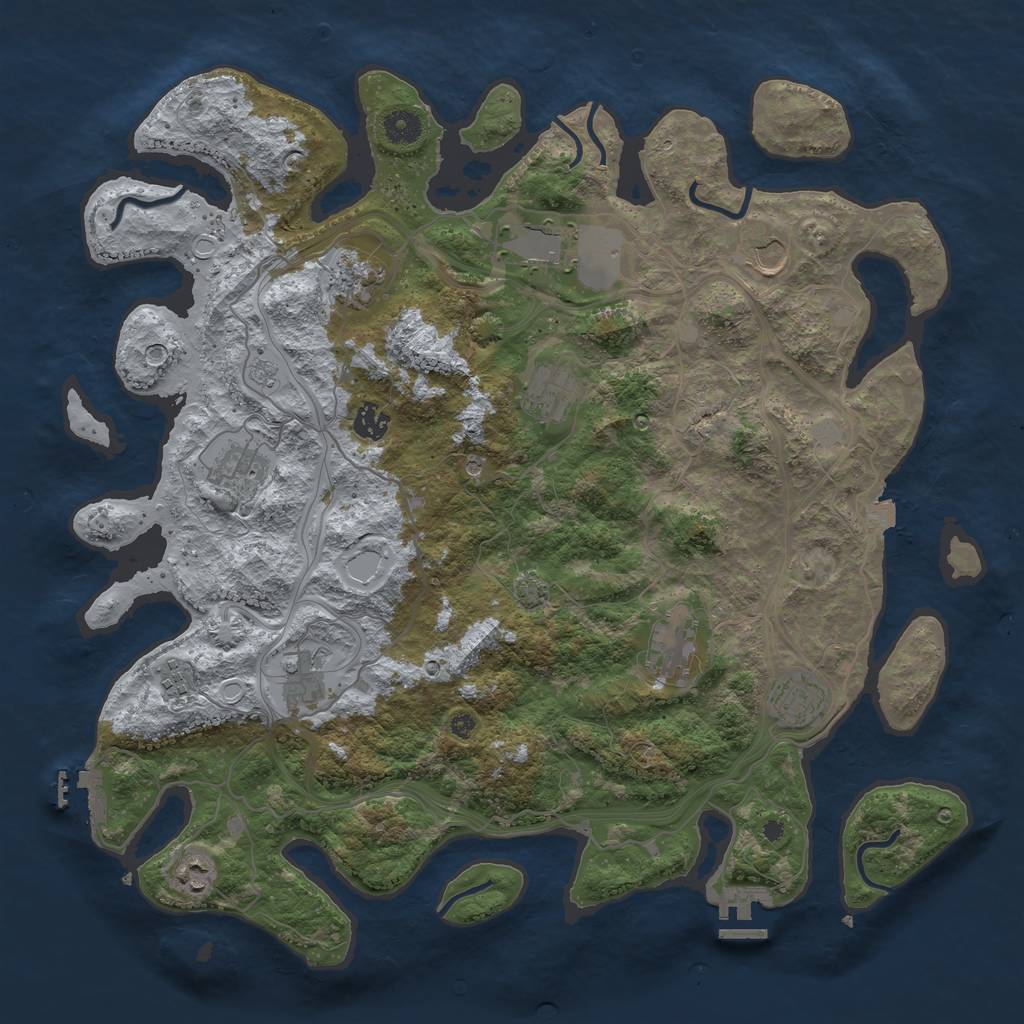 Rust Map: Procedural Map, Size: 4250, Seed: 373567865, 19 Monuments