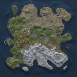 Thumbnail Rust Map: Procedural Map, Size: 3600, Seed: 539487170, 15 Monuments