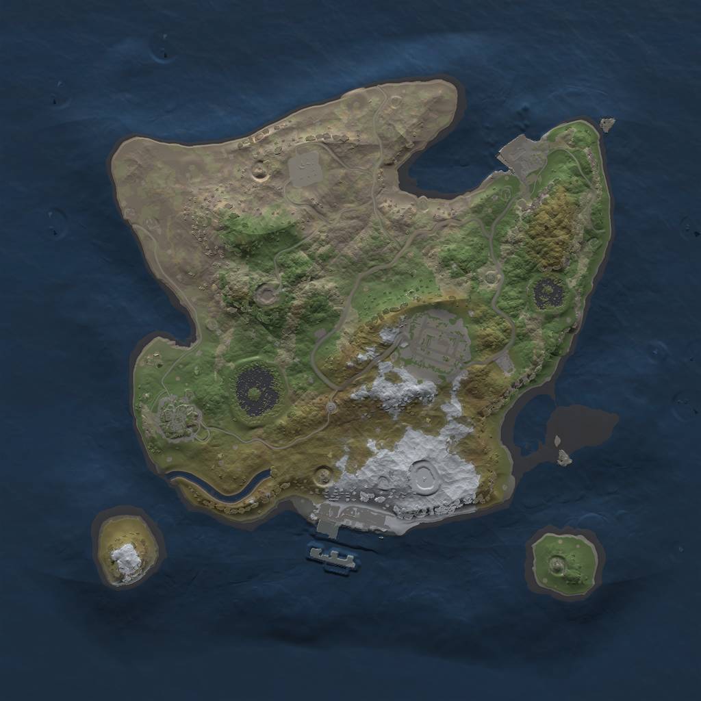 Rust Map: Procedural Map, Size: 2300, Seed: 639478258, 6 Monuments