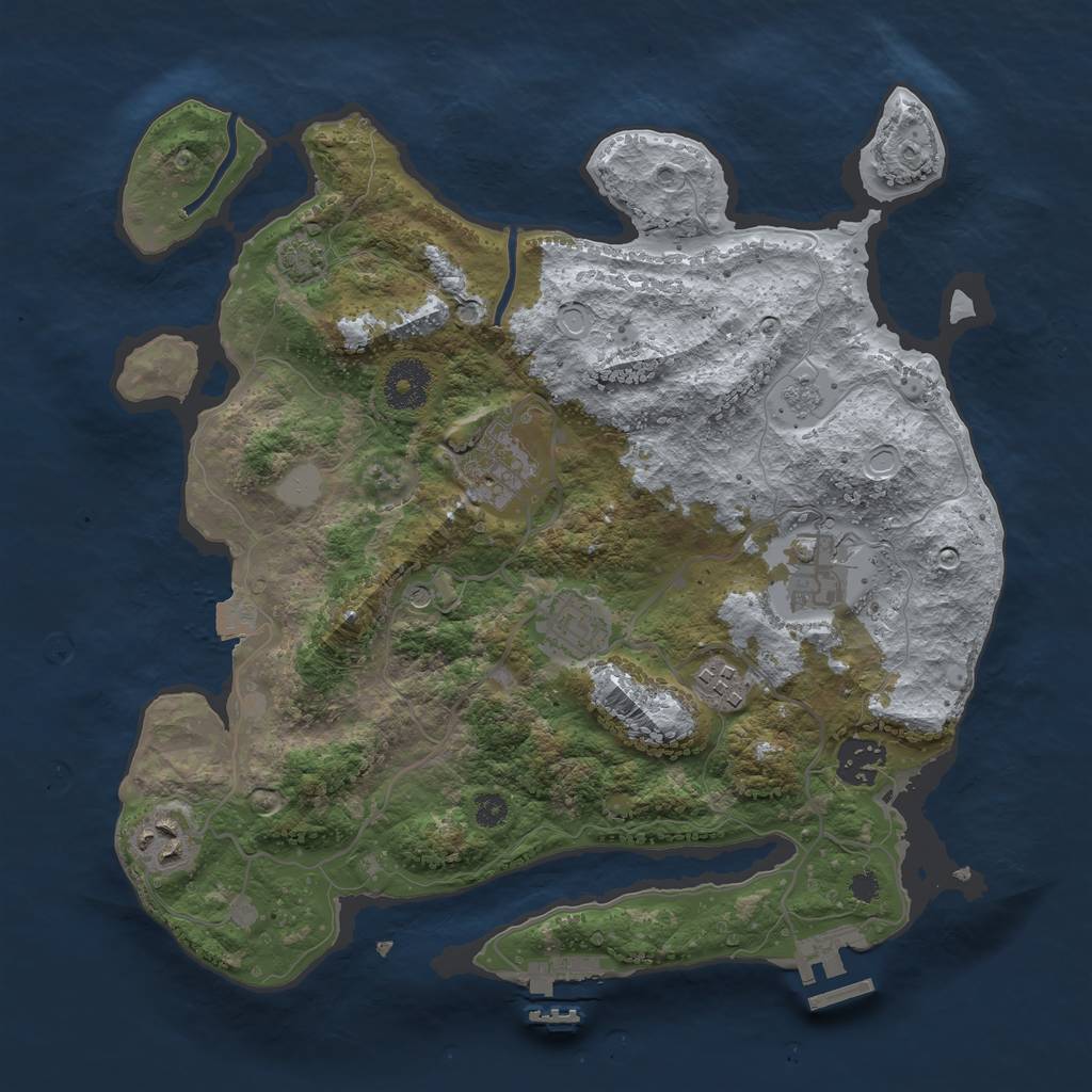 Rust Map: Procedural Map, Size: 3300, Seed: 2021288743, 14 Monuments