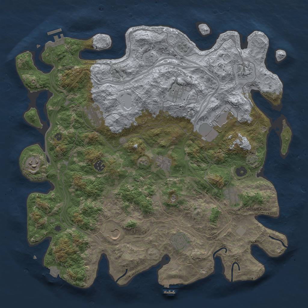 Rust Map: Procedural Map, Size: 4250, Seed: 508901537, 19 Monuments