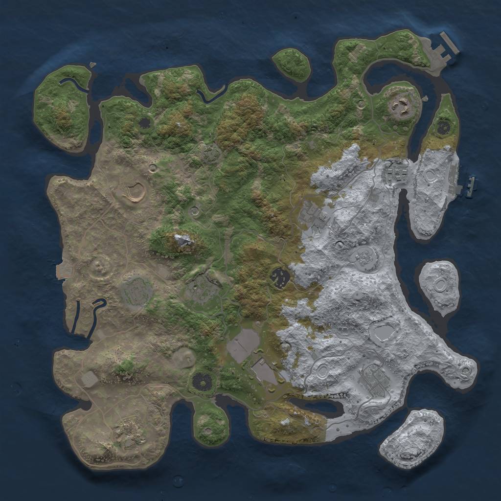 Rust Map: Procedural Map, Size: 3850, Seed: 538287227, 18 Monuments