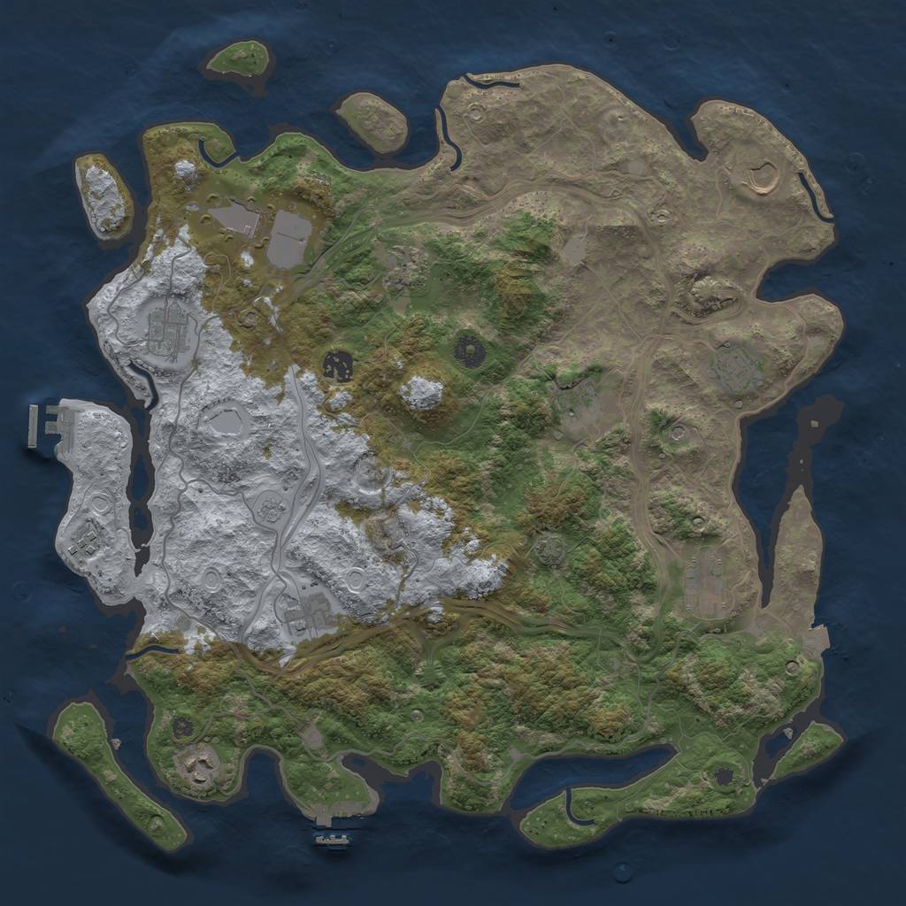 Rust Map: Procedural Map, Size: 4250, Seed: 741852, 19 Monuments