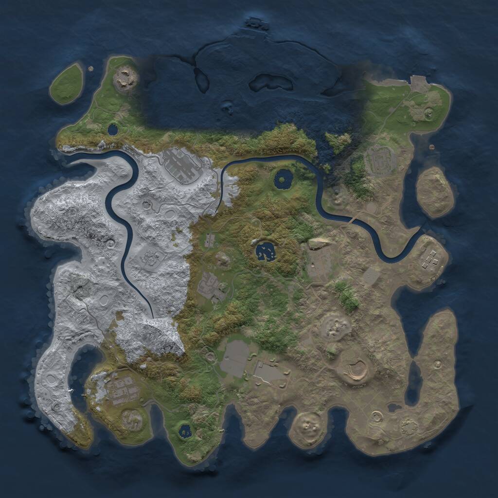 Rust Map: Procedural Map, Size: 3750, Seed: 460948, 15 Monuments