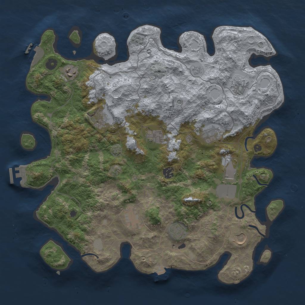 Rust Map: Procedural Map, Size: 4000, Seed: 488822903, 19 Monuments