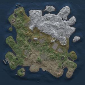 Thumbnail Rust Map: Procedural Map, Size: 3500, Seed: 799958406, 17 Monuments