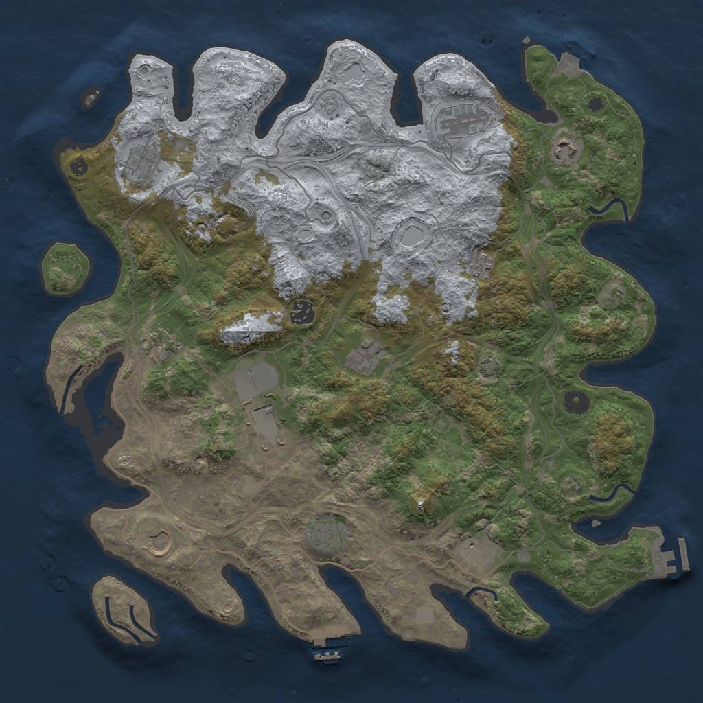 Rust Map: Procedural Map, Size: 4250, Seed: 35302615, 19 Monuments