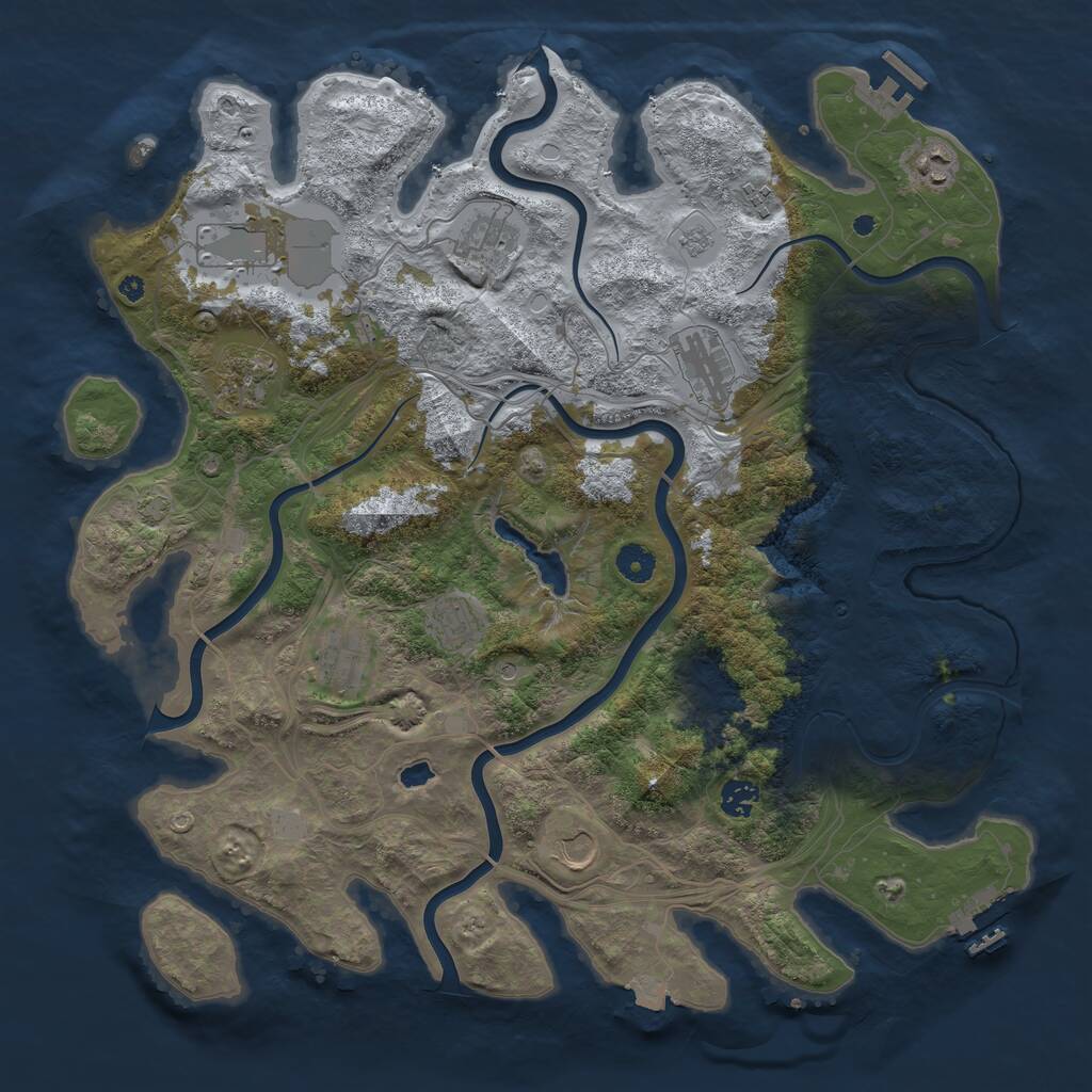 Rust Map: Procedural Map, Size: 4250, Seed: 35302615, 16 Monuments