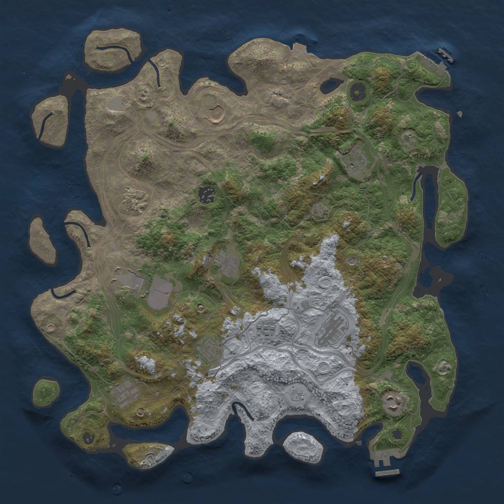 Rust Map: Procedural Map, Size: 4250, Seed: 1145144094, 19 Monuments