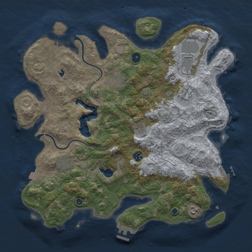 Rust Map: Procedural Map, Size: 4000, Seed: 1659142790, 14 Monuments