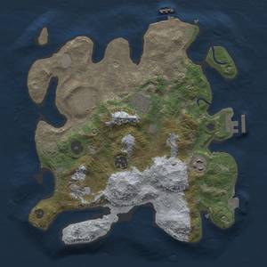 Thumbnail Rust Map: Procedural Map, Size: 3000, Seed: 648419899, 13 Monuments