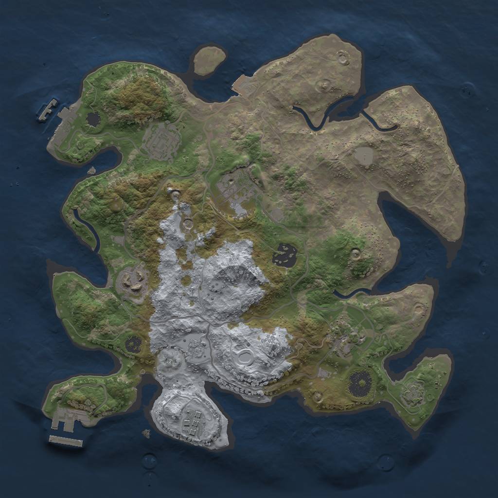 Rust Map: Procedural Map, Size: 3000, Seed: 20598, 14 Monuments