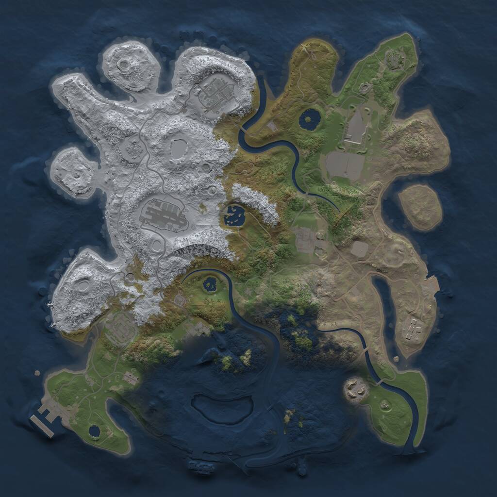 Rust Map: Procedural Map, Size: 3500, Seed: 1497419426, 15 Monuments