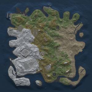 Thumbnail Rust Map: Procedural Map, Size: 4000, Seed: 625282227, 17 Monuments