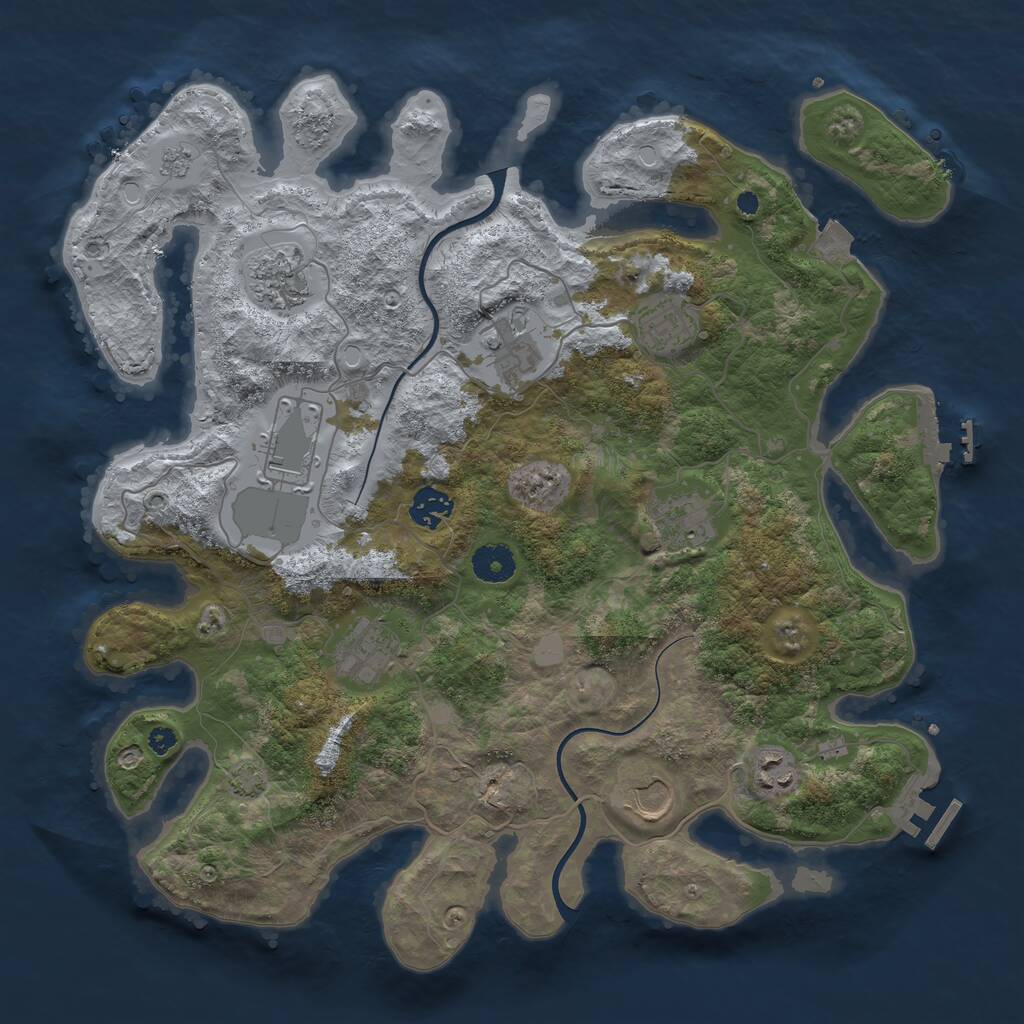 Rust Map: Procedural Map, Size: 3750, Seed: 855459521, 14 Monuments