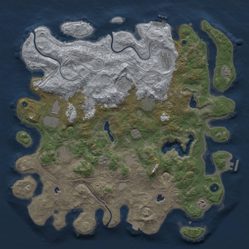 Rust Map: Procedural Map, Size: 4500, Seed: 67892354, 15 Monuments