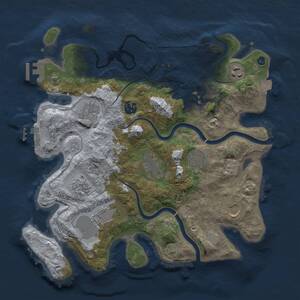 Thumbnail Rust Map: Procedural Map, Size: 3500, Seed: 1085221212, 16 Monuments