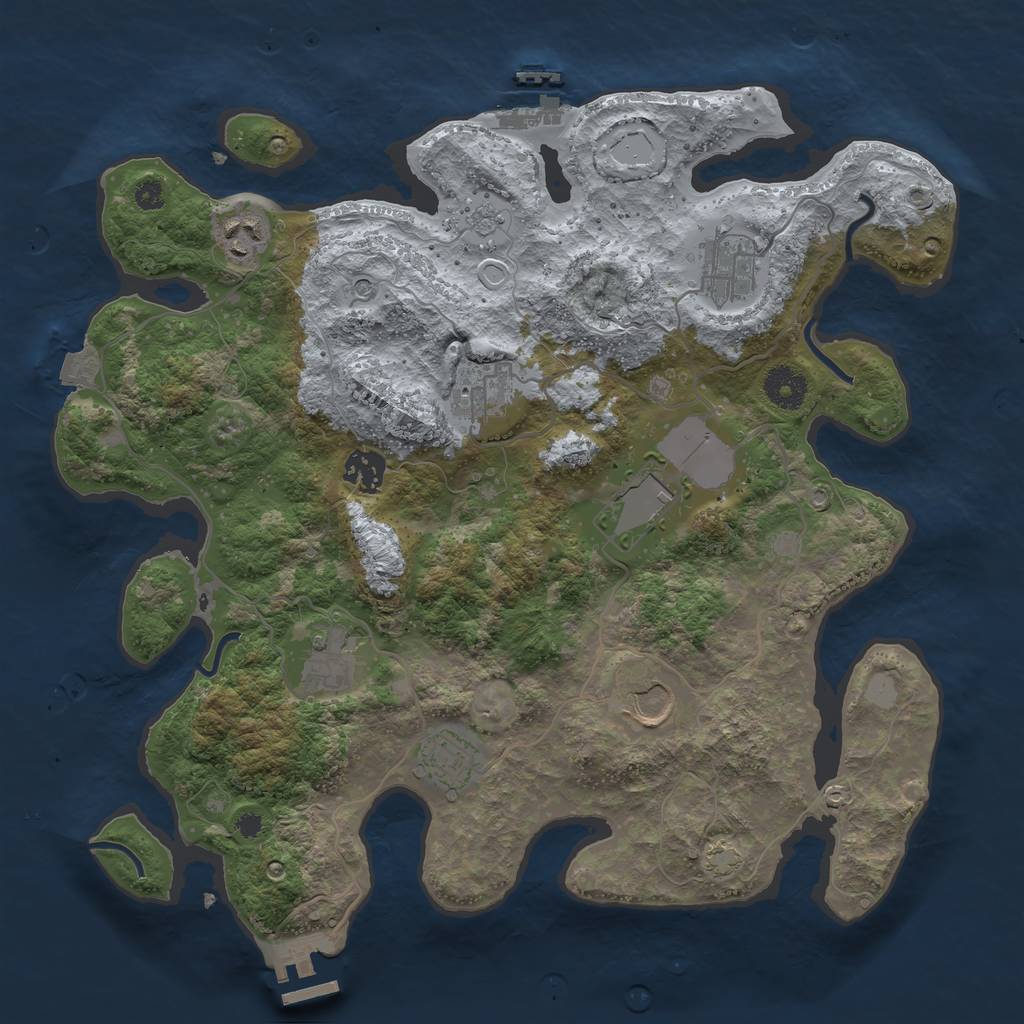 Rust Map: Procedural Map, Size: 3587, Seed: 1, 16 Monuments