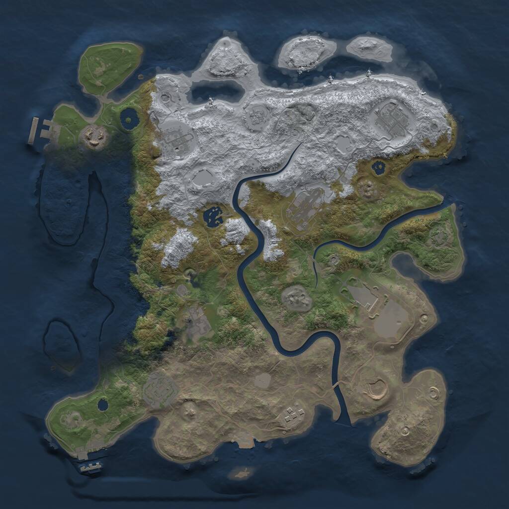 Rust Map: Procedural Map, Size: 3750, Seed: 202409191, 16 Monuments