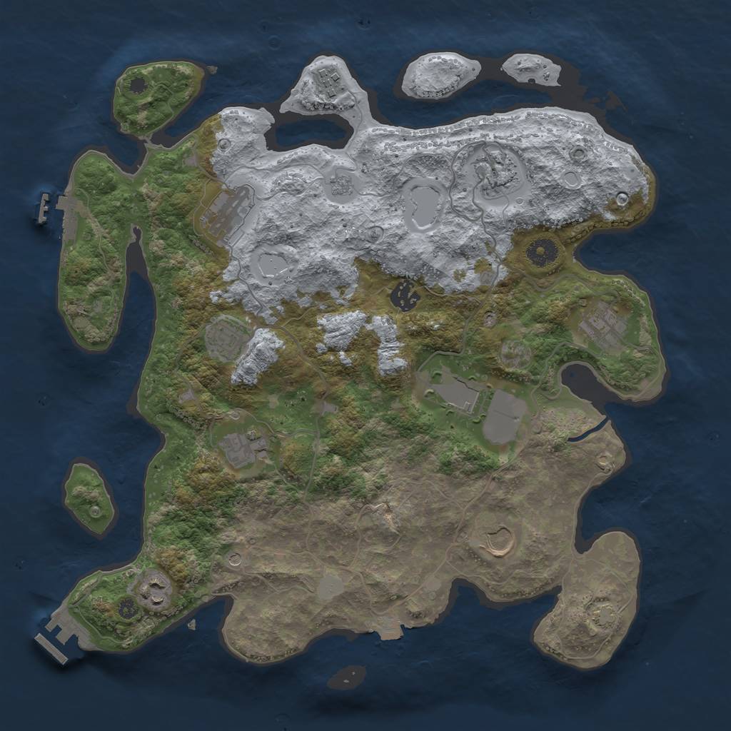 Rust Map: Procedural Map, Size: 3750, Seed: 202409191, 18 Monuments