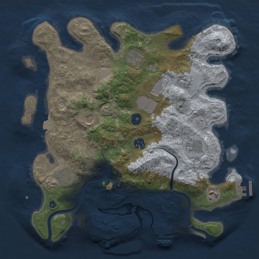 Rust Map: Procedural Map, Size: 3500, Seed: 1915957234, 15 Monuments