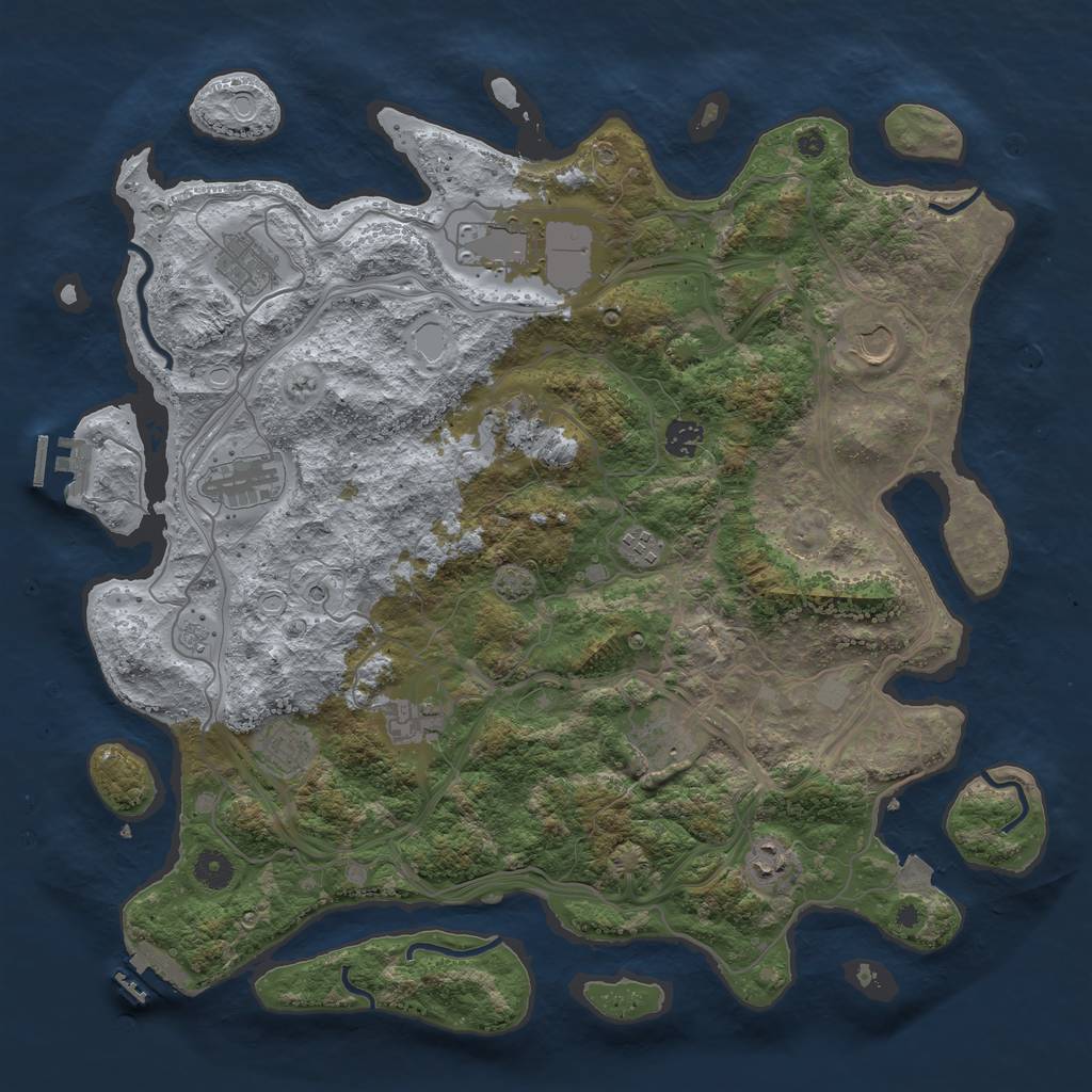 Rust Map: Procedural Map, Size: 4250, Seed: 186607043, 19 Monuments