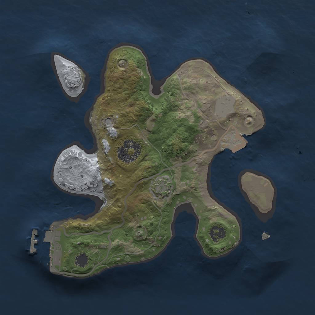 Rust Map: Procedural Map, Size: 2000, Seed: 1638568751, 5 Monuments